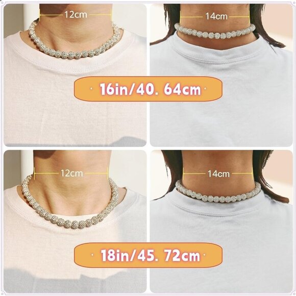 Baseball Necklace Beaded for Men, Bling Ice 16in/18in/20in Shiny Baseball Chain - Picture 3 of 9